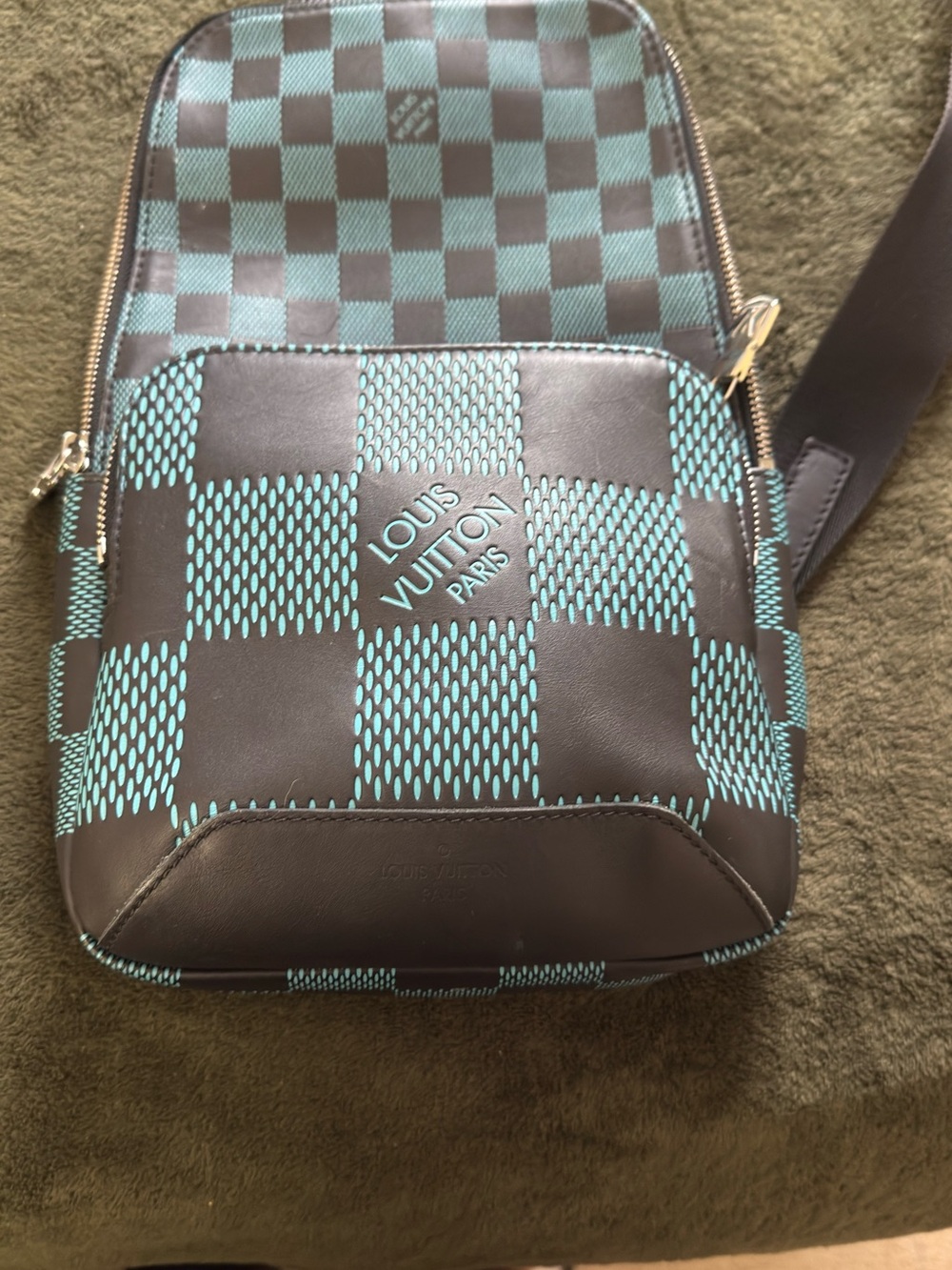 Louis Vuitton Infini 3D Damier Avenue Sling Bag - Limited Edition Aqua Bag